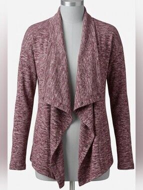 Small Eddie Bauer Women's Burgundy Drape Cardigan Euc